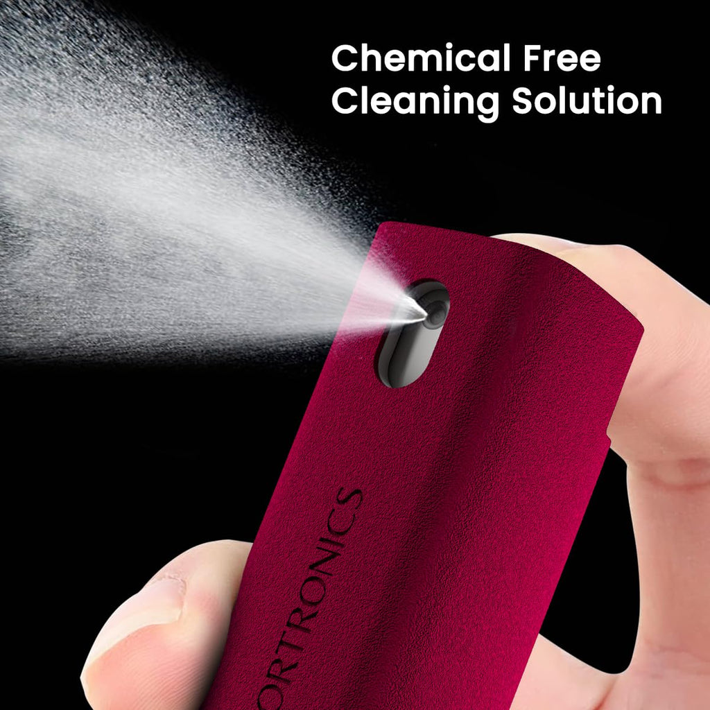 Portronics Swipe 2 Screen Cleaner & Duster with Refillable Spray Bottle, Chemical Free for Monitors & Laptop Screen, Smartphones & Tablets(Red)