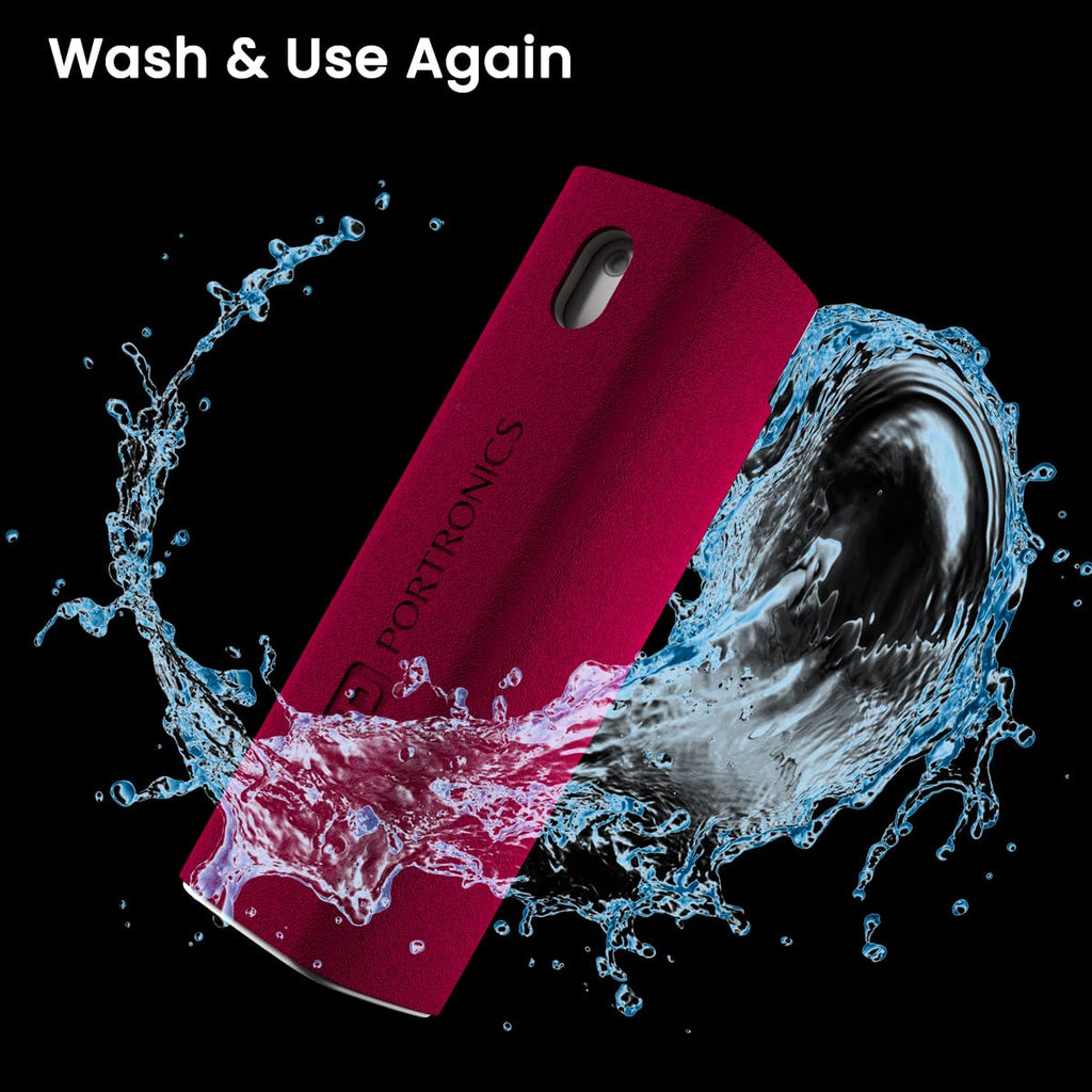 Portronics Swipe 2 Screen Cleaner & Duster with Refillable Spray Bottle, Chemical Free for Monitors & Laptop Screen, Smartphones & Tablets(Red)